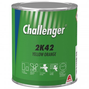 Двокомпонентна емаль Challenger 2K Topcoat 2K42 Yellow Orange (1л) Двокомпонентна емаль Challenger 2K Topcoat 2K42 Yellow Orange (1л)