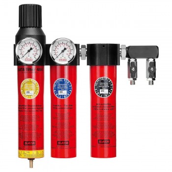 Триступеневий фільтр SATA filter 484 с регулятором тиску і вихідним блоком 2*1/4 Триступеневий фільтр SATA filter 484 с регулятором тиску і вихідним блоком 2*1/4